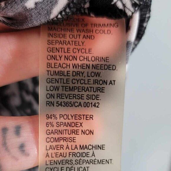 Tanjay cap sleeve black and white mottled pattern dress. EUC - Picture 5 of 8